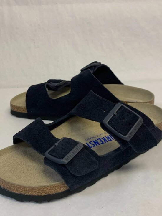 In Stock in Bantry Arizona Midnight Suede Leather  Birkenstock Arizona Midnight Suede Leather Soft Footbed Narrow Width